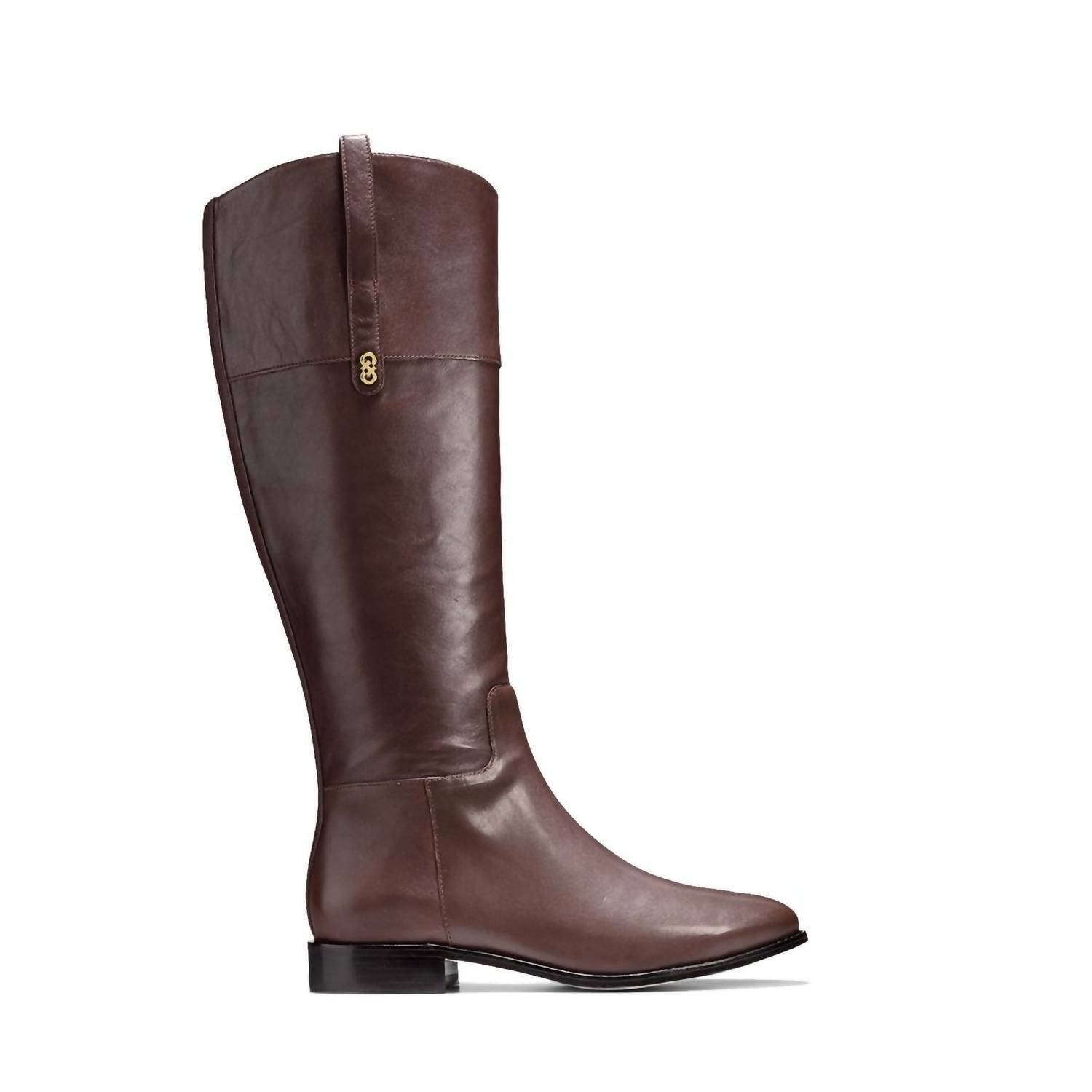 New Cole Haan Women's Brennan Riding Boot In Chestnut Leather
